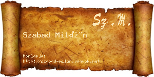 Szabad Milán névjegykártya